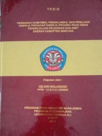 PENGARUH KOMITMEN, PENGALAMAN, DAN PENILAIAN KINERJA TERHADAP KINERJA PEGAWAI PADA DINAS PENGELOLA KEUANGAN DAN AASET DAERAH KABUPATEN SERUYAN
