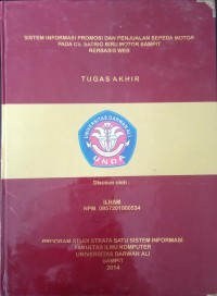 SISTEM INFORMASI DAN PENJUALAN SEPEDA MOTOR PADA CV SATRIO BIRU MOTOR SAMPIT BERBASIS WEB