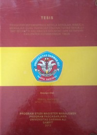 PENGARUH KEPEMIMPINAN KEPALA SEKOLAH, KINERJA MENGAJAR GURU TERHADAP PRODUKTIVITAS SEKOLAH SMP NEGERI DI KECAMATAN BAAMANG DAN KETAPANG KABUPATEN KOTAWARINGIN TIMUR
