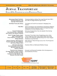 Image of Jurnal Transportasi Forum Studi Transportasi Antar-Perguruan Tinggi