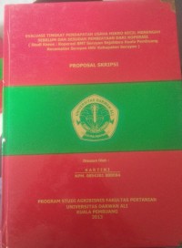 EVALUASI TINGKAT PENDAPATAN USAHA MIKRO KECIL MENENGAH SEBELUM DAN SESUDAH PEMBIAYAAN DARI KOPERASI (STUDI KASUS : KOPERASI BMT SERUYAN SEJAHTERA KUALA PEMBUANG KECAMATAN SERUYAN HILIR KABUPATEN SERUYAN)