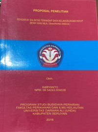 PENGARUH SALINITAS TERHADAP DAYA KELANGSUNGAN HIDUP BENIH IKAN NILA(OREOCHROMIS NILOTICUS)