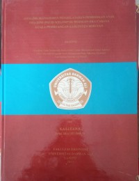 ANALISIS MANAJEMEN PEMBELAJARAN PENDIDIKAN ANAK USIA DINI (PAUD) KELOMPOK BERMAIN EKA CAHAYA KUALA PEMBUANG KABUPATEN SERUYAN