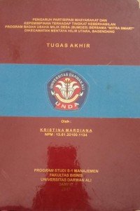 PENGARUH PARTISIPASI MASYARAKAT DAN KEPEMIMPINAN TERHADA TINGKAT KEBERHASILAN PROGRAM BADAN USAHA MILIK DESA(BUMDES)  BERSAMA 