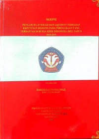 PENGARUH LEVERAGE DAN LIQUIDITY TERHADAP KEPUTUSAN HEDGING PADA PERUSAHAAN YANG TERDAFTAR DU BURSA EFEK INDONESIA (BEI) TAHUN 2018-2019