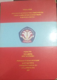PENYUSUNAN LAPORAN KEUANGAN BERDASARKAN SAK-ETAP PADA BUMDES KARYA MANDIRI UNIT USAHA AIR ISI ULANG GALON DI DESA KARTIKA BHAKTI