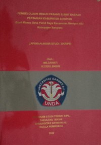 PENGELOLAAN IRIGASI PASANG SURUT DAERAN PERTANIAN KABUPATEN SERUYAN