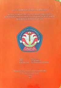 SISTEM INFORMASI PELAYANAN ADMINISTRASI DATA KEPENDUDUKAN KANTOR DESA ASAM BARU MENGGUNAKAN PROGRAM WEB PHP DAN MYSQL