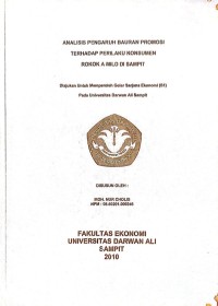 ANALISIS PENGARUH BAURAN PROMOSI TERHADAP PERILAKU KONSUMEN ROKOK A MILD DI SAMPIT