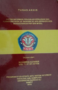 SISTEM INFORMASI PENJUALAN KERAJINAN DAN FURNITURE PADA UD. BANIANG 42 JAYA BERBASIS WEB MENGGUNAKAN PHP DAN MYSQL