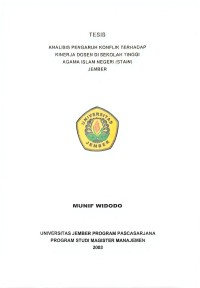 Image of ANALISIS PENGARUH KONFLIK TERHADAP KINERJA DOSEN DI SEKOLAH TINGGI AGAMA ISLAM NEGERI (STAIN) JEMBER
