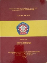 APLIKASI KAMUS BAHASA DAYAK SAMPIT DAN RAGAM BUDAYA BUDAYANYA BERBASIS WEB
