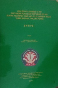 ANALISIS WILLINGNESS TO PAY GANTUNGAN KUNCI DARI TEMPURUNG KELAPA BUATAN KELOMPOK CAMP AND JOY DI KAWASAN WISATA TAMAN NASIONAL TANJUNG PUTING
