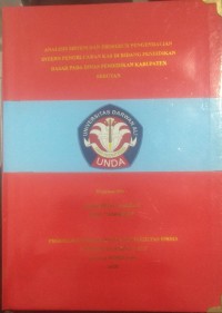 ANALISA SISTEM DAN PROSEDUR PENGENDALIAN INTERN PENGELUARAN KAS DI BIDANG PENDIDIKAN DASAR PADA DINAS PENDIDIKAN KABUPATEN SERUYAN