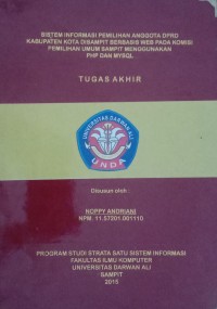 SISTEM INFORMASI PEMILIHAN ANGGOTA DPRD KABUPATEN KOTA DISAMPIT BERBASIS WEB PADA KOMISI PEMILIHAN UMUM SAMPIT MENGGUNAKAN PHP DAN MYSQL