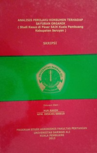 ANALISIS PERILAKU KONSUMEN TERHADAP SAYURAN ORGANIK