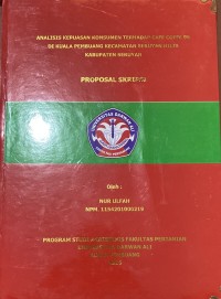 ANALISIS KEPUASAN KONSUMEN TERHADAP CAFE COFFF 99 DI KUALA PEMBUANG KECAMATAN SERUYAN HILIR KABUPATREN SERUYAN