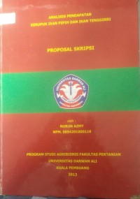 ANALISIS PENDAPATAN KERUPUK IKAN PIPIH DAN IKAN TENGGIRI