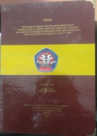 PENGARUH LESSON STUDY YANG MENCAKUP PEMBELAJARAN AKTIF, INOVATIF, KREATIF, EFEKTIF DAN MENYENANGKAN TERHADAP HASIL BELAJAR SISWA SMP DI KABUPATEN BANTUL TAHUN 2010