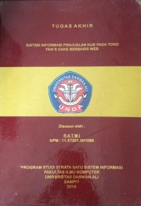 SISTEM INFORMASI PENJUALAN KUE PADA TOKO FANS CAKE BERBASIS WEB