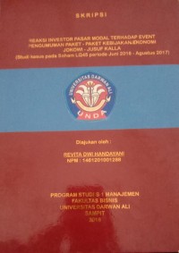 REAKSI INVESTOR PASAR MODAL EVENT PENGUMUMAN PAKET - PAKET KEBIJAKAN EKONOMI JOKOWI - JUSUF KALLA (STUDI KASUS PADA  SAHAM LQ45 PRIODE JUNI 2016 - AGUSTUS 2017)