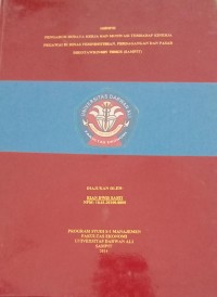 PENGARUH BUDAYA KERJA DAN MOTIVASI TERHADAP KINERJA PEGAWAI DINAS PERINDUSTRIAN, PERDAGANGAN DAN PASAR DIKOTAWARINGIN TIMUR (SAMPIT)