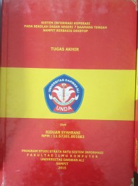 SISTEM INFORMASI KOPERASI PADA SEKOLAH DASAR NEGERI 7 BAAMANG TENGAH SAMPIT BERBASIS DESKTOP
