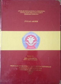 APLIKASI EDUKASI BUDAYA INDONESIA UNTUK ANAK USIA 6 S/D 12 TAHUN BERBASIS WINDOWS