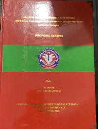ANALISIS USAHA PENGGEMUKAN SAPI POTONG(STUDI KASUS DESA BANGUN HARJA KECAMATAN SERUYAN HILIR TIMUR KABUPATEN SERUYAN)