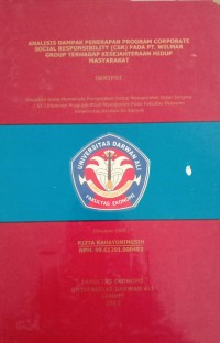 ANALISIS DAMPAK PENERAPAN PROGRAM CORPORATE SOCIAL RESPONSIBILITAS (CSR) PADA PT. WILMAR GROUP TERHADAP KESEJAHTERAAN HIDUP MASYARAKAT