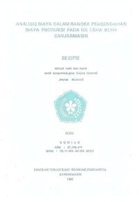 Image of ANALISIS BIAYA DALAM RANGKA PENGENDALIAN BIAYA PRODUKSI PADA UD DENA SETIA BANJARMASIN