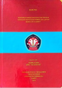 PENGARUH HARGA DAN KUALITAS PRODUK TERHADAP KEPUTUSAN PEMBELIAN LAPTOP MEREK HP DISAMPIT