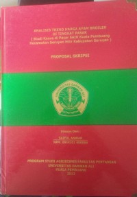 ANALISIS TREND HARGA AYAM BROILER DI TINGKAT PASAR (STUDI KASUS DI PASAR SAIK KUALA PEMBUANG KECAMATAN SERUYAN HILIR KABUPATEN SERUYAN)