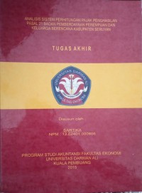 ANALISIS SISTEM PERHITUNGAN PAJAK PENGHASILAN PASAL 21 BADAN PEMBERDAYAAN PEREMPUAN DAN KELUARGA BERENCANA KABUPATEN SERUYAN