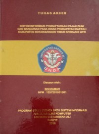 SISTEM INFORMASI PENDAFTARAN PAJAK BUMI DAN BANGUNAN PADA DINAS  PENDAPATAN DAERAH KABUPATEN KOTAWARINGIN TIMUR BERBASIS WEB