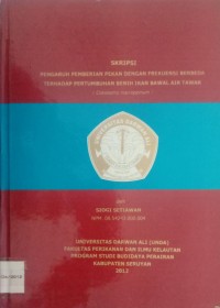 PENGARUH PEMBERIAN PAKAN DENGAN FREKUENSI BERBEDA TERHADAP PERTUMBUHAN BENIH IKAN BAWAL AIR TAWAR