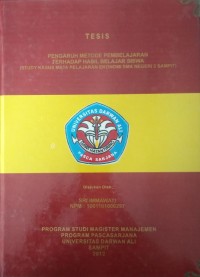 PENGERUH METODE PEMBELAJARAN TERHADAP HASIL BELAJAR SISWA (STUDY KASUS MATA PELAJARAN EKONOMI SMA NEGERI 3 SAMPIT)
