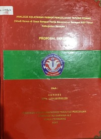 ANALISIS KELAYAKAN PABRIK PENGOLAHAN TEPUNG PISANG(STUDI KASUS DI DESA BANGUN HARJA KECAMATAN SERUYAN HILIR TIMUR KABUPATEN SERUYAN)