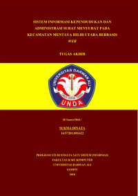 SISTEM INFORMASI KEPENDUDUKAN DAN ADMINISTRASI SURAT MENYURAT PADA KECAMATAN MENTAYA HILIR UTARA BERBASIS WEB