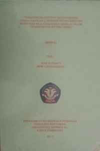 PENGGUNAAN EKSTRAK DAUN KEMANGI (OCLIUM BASILICIUM) SEBAGAI BAHAN ANESTESI BENIH IKAN NILA (OREOCHROMIS NILOTICUS) DALAM TRANSPORTASI SISTEM KERING