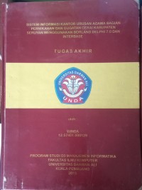 SISTEM INFORMASI KANTOR URUSAN AGAMA BAGIAN PERNIKAHAN DAN GUGATAN CERAI KABUPATEN SERUYAN MENGGUNAKAN BORLAND DELPHI 7.0 DAN INTERBASE