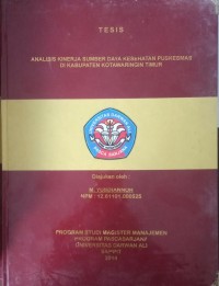 ANALISIS KINERJA SUMBER DAYA KESEHATAN PUSKESMAS DI KABUPATEN KOTAWARINGIN TIMUR